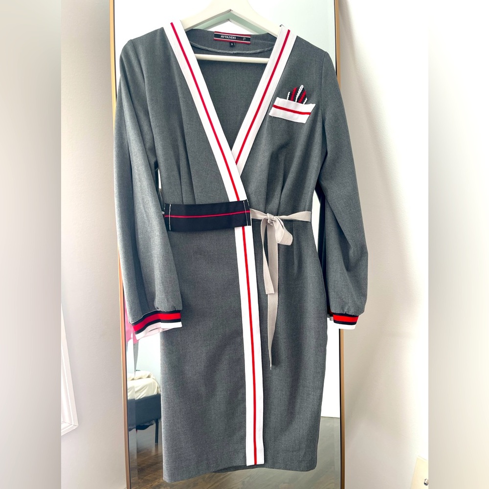 Women's dress. Size S. Color gray. Georgian designer
